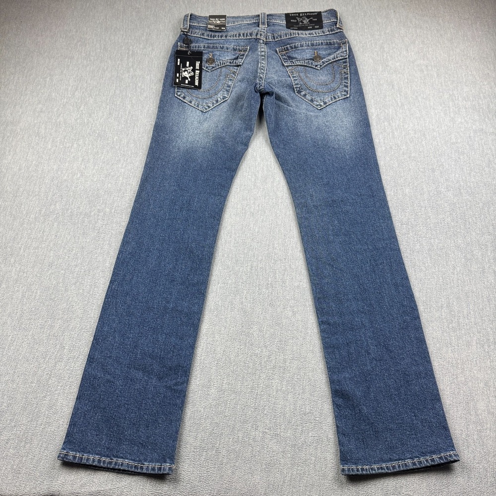 True Religion Jeans Mens 29X33 Blue Ricky Flap Big T Denim Relaxed Straight NWT